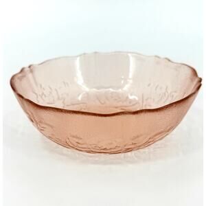 Vintage Indiana Glass Tiara Pink Sandwich 6" Floral Cereal Dessert Bowl USA